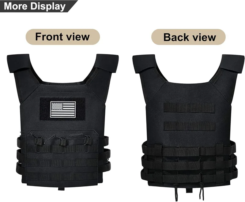 Youth Adjustable Training Tactical Vest — Black view 4