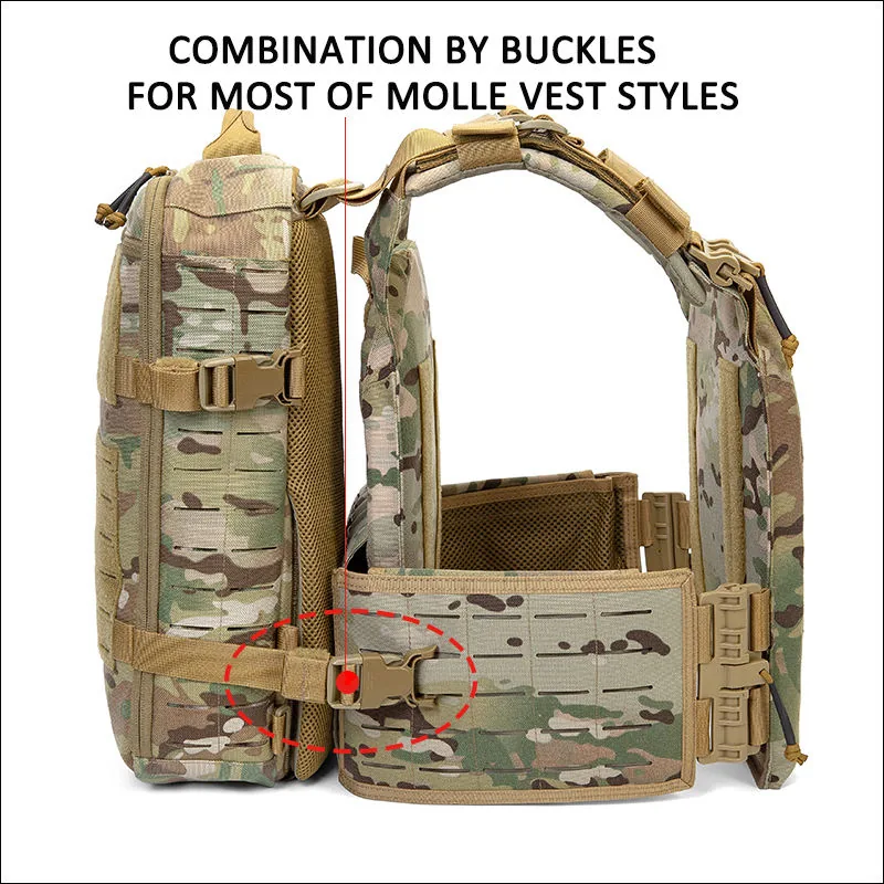 1000D Nylon Tactical Vest Bag 12L — Black view 6