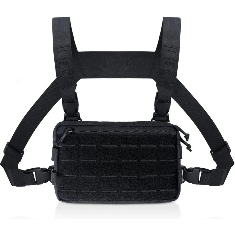 Multi-Functional Tactical Vest Bag Zipper — Black view 3