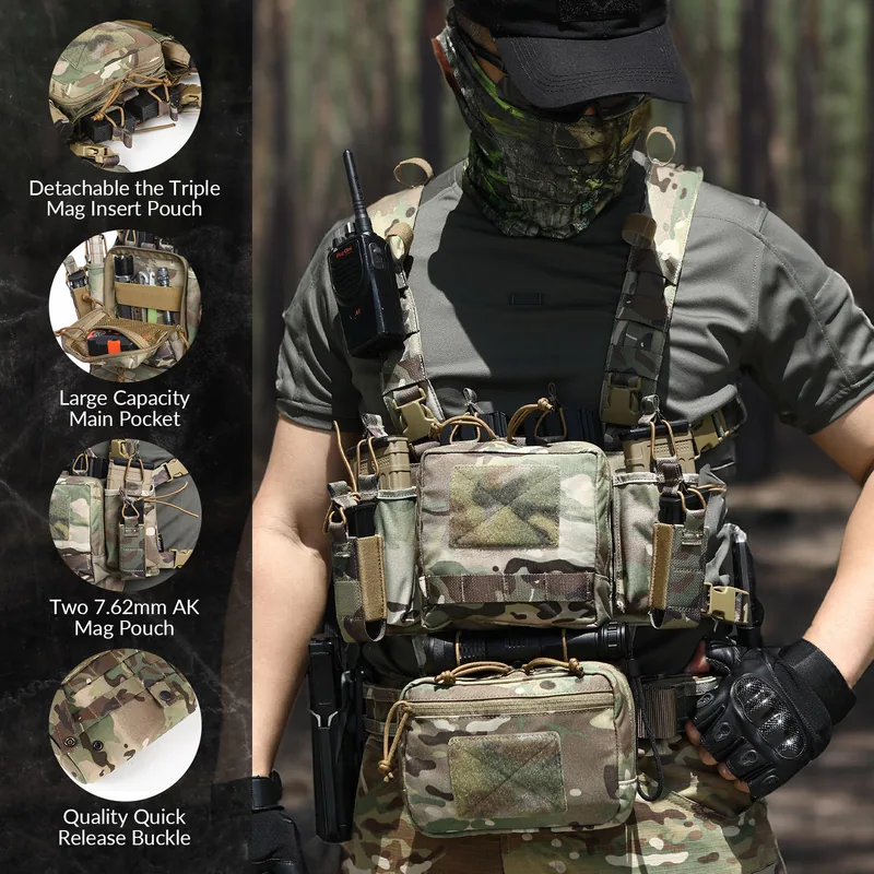 Tactical Rapid Combat Security Vest Bag — Black view 3