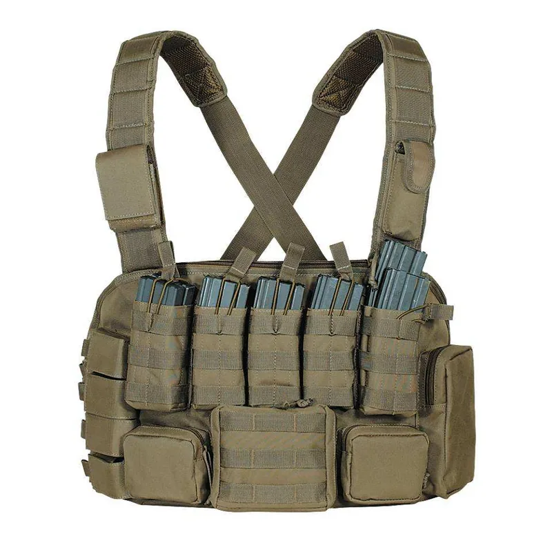 Modular Assault Chest Rig With Pouches — Coyote — Tactical Vests & Chest Rigs