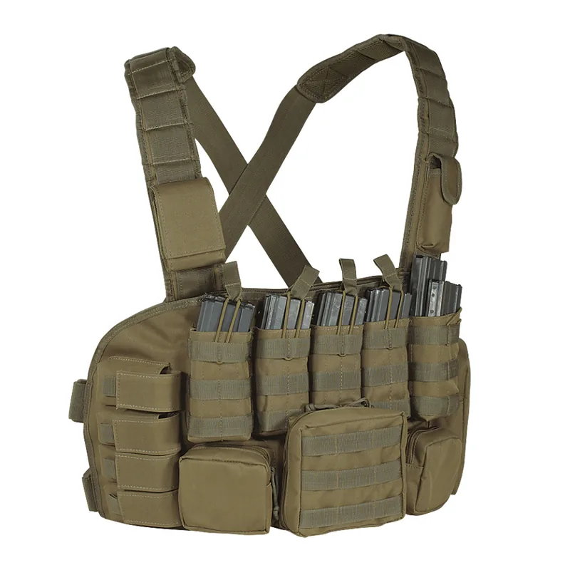 Modular Assault Chest Rig With Pouches — Coyote view 3