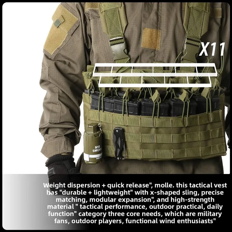 MOLLE Micro Vest Chest Rig — Black view 5