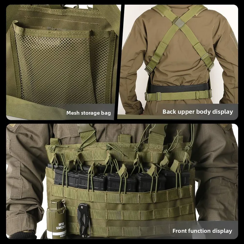 MOLLE Micro Vest Chest Rig — Black view 6