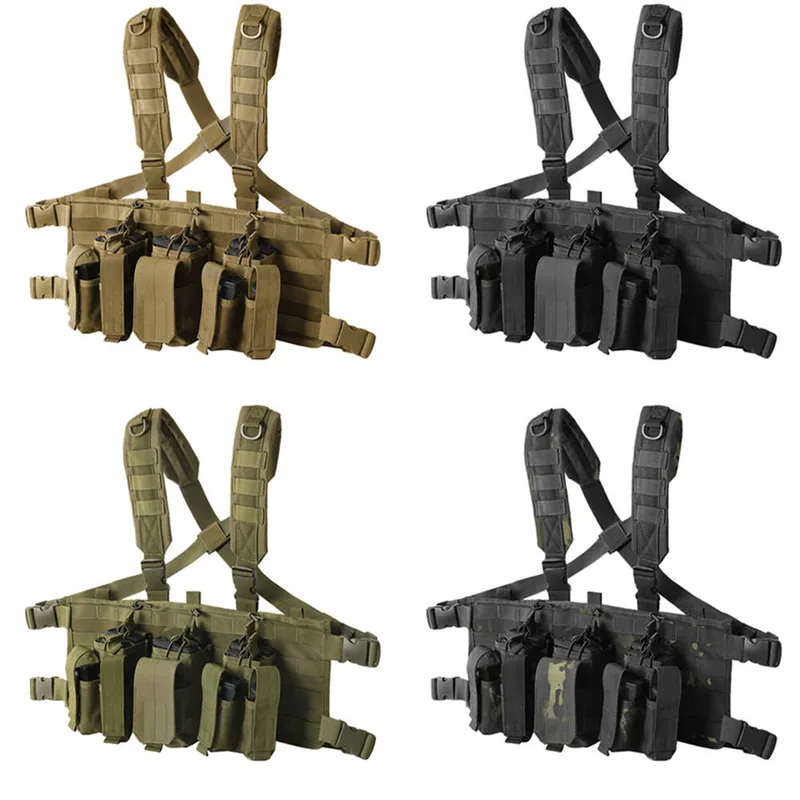 Adjustable X-Harness Chest Vest — Black — Tactical Vests & Chest Rigs
