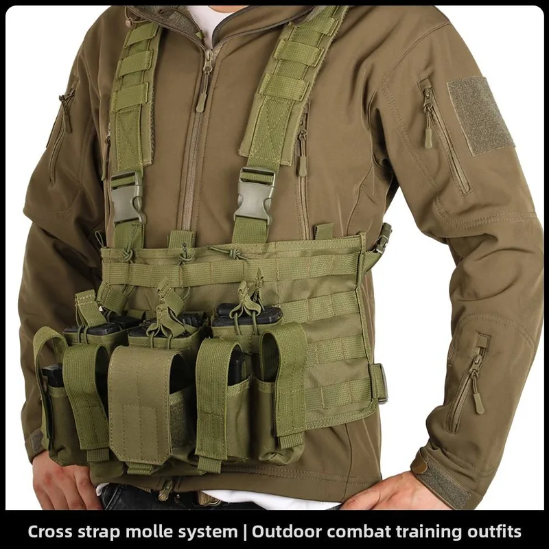 Adjustable X-Harness Chest Vest — Black view 3