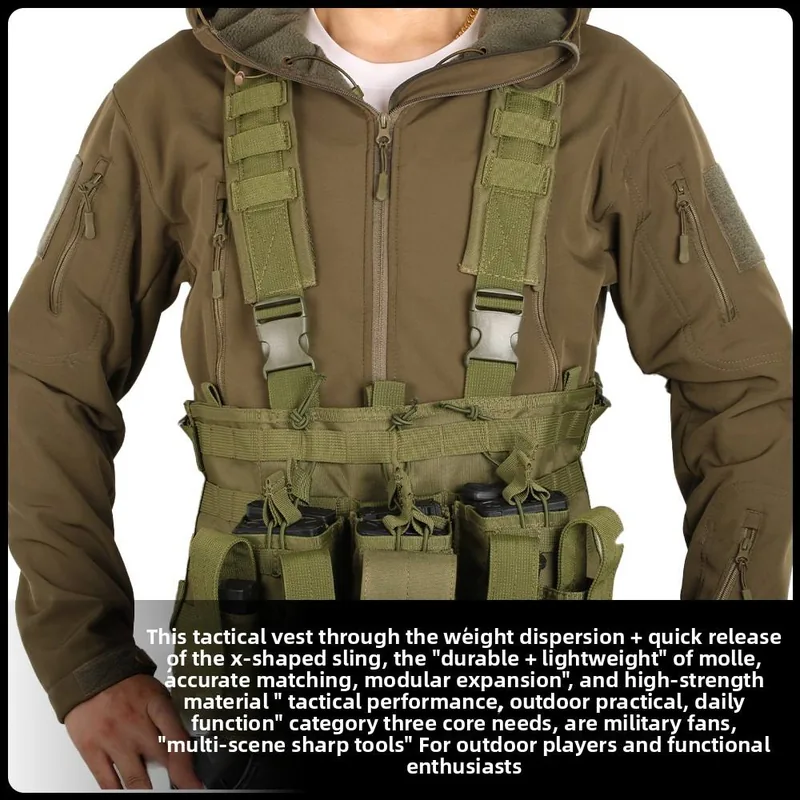 Adjustable X-Harness Chest Vest — Black view 6