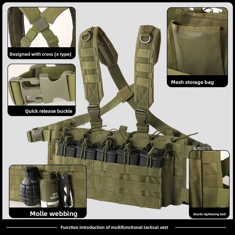 Tactical Chest Rig Running Pack — Black view 3