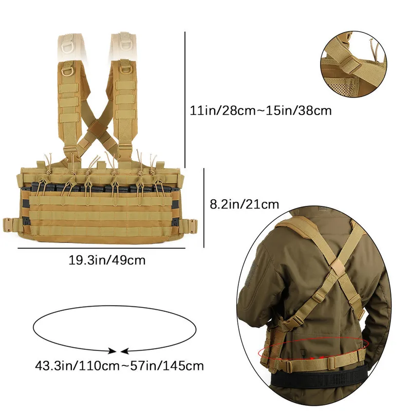 Rapid Assault Chest Rig Padded Straps — Black — Tactical Vests & Chest Rigs