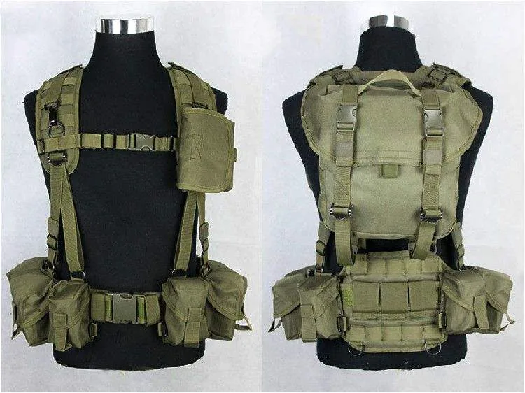 Russian-Style Tactical Chest Rig MOLLE — Green view 3
