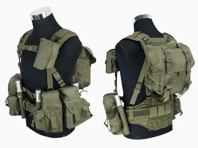 Russian-Style Tactical Chest Rig MOLLE — Green view 6