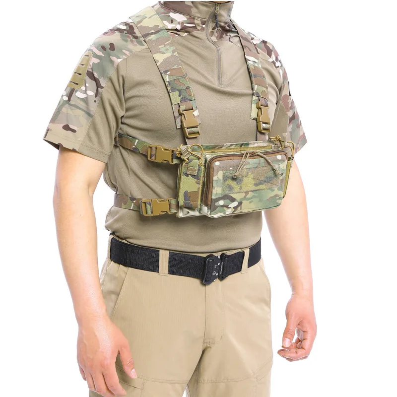 Triple Magazine Pouch Chest Rig X-Harness — Black view 3