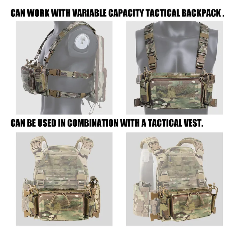 Triple Magazine Pouch Chest Rig X-Harness — Black view 5