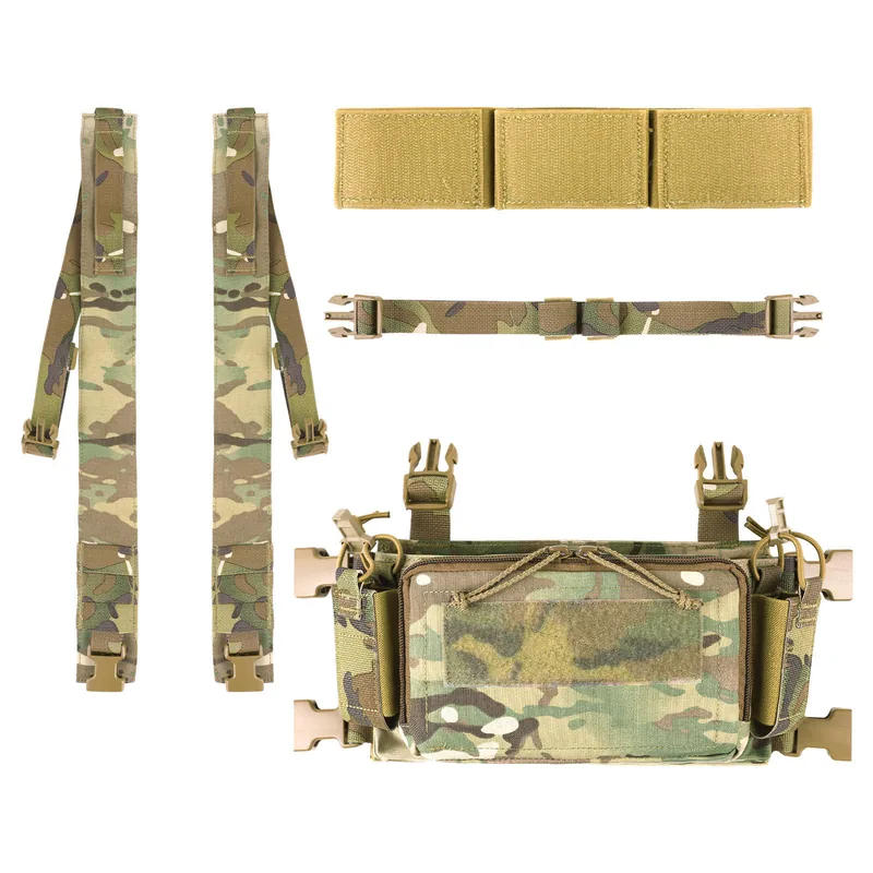Triple Magazine Pouch Chest Rig X-Harness — Black view 6