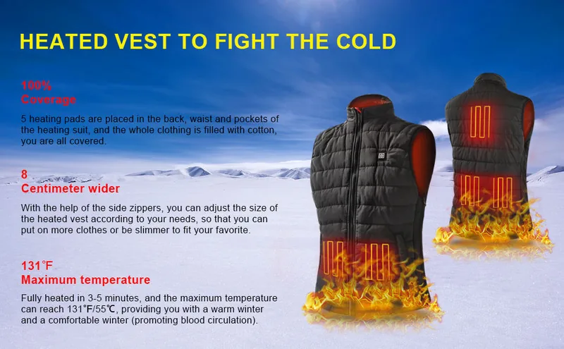 5V USB Rechargeable Far-Infrared Heated Wool Knitted Vest view 4