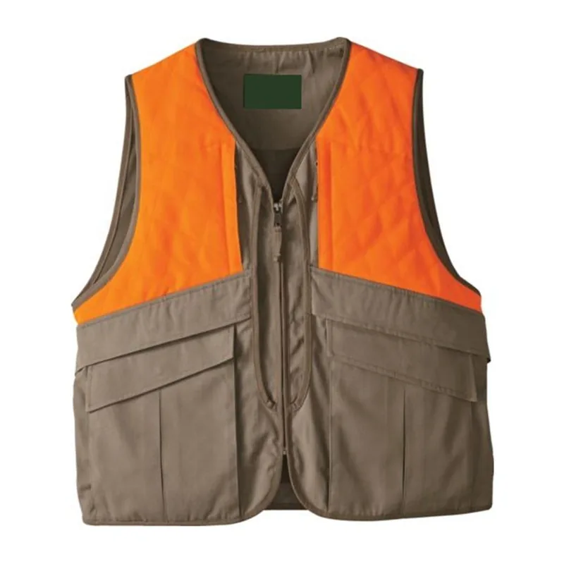 Stain-Repellent Quilted Canvas Shooting Vest Orange Upland Hunting — Tactical Vests & Chest Rigs