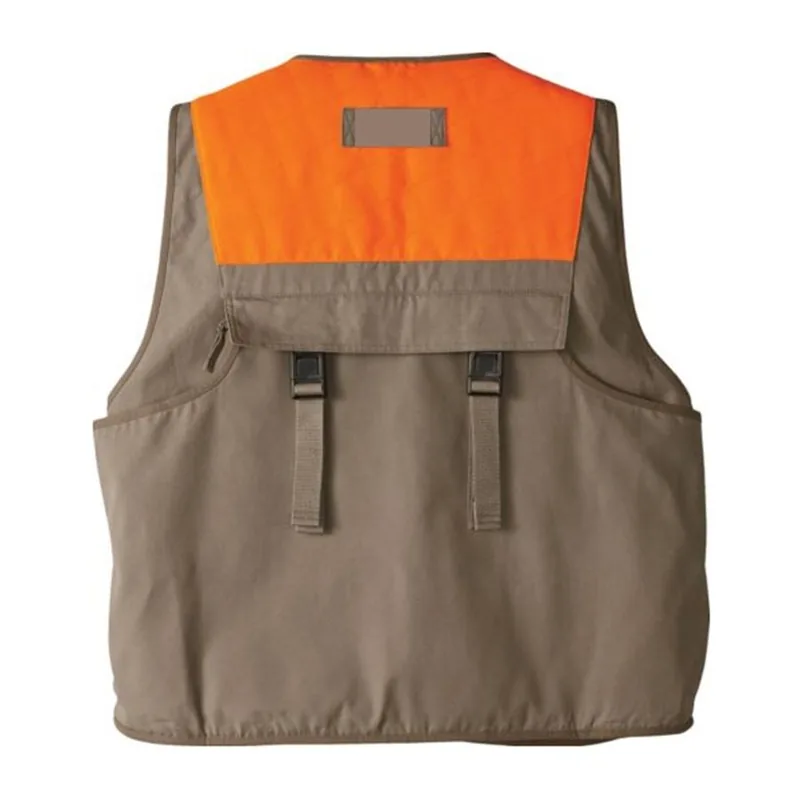 Stain-Repellent Quilted Canvas Shooting Vest Orange Upland Hunting view 2
