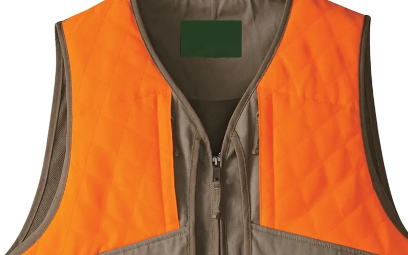 Stain-Repellent Quilted Canvas Shooting Vest Orange Upland Hunting view 3