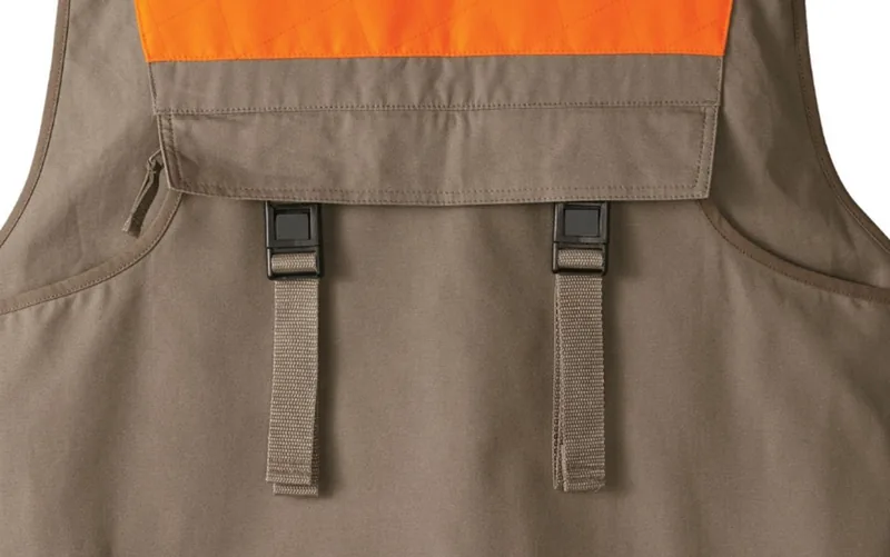 Stain-Repellent Quilted Canvas Shooting Vest Orange Upland Hunting view 6