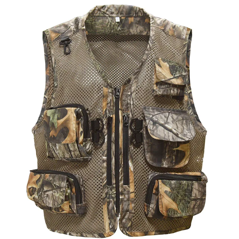 Outdoor Breathable Rip-Stop Camouflage Fly Fishing Vest Multi-Pocket — Tactical Vests & Chest Rigs