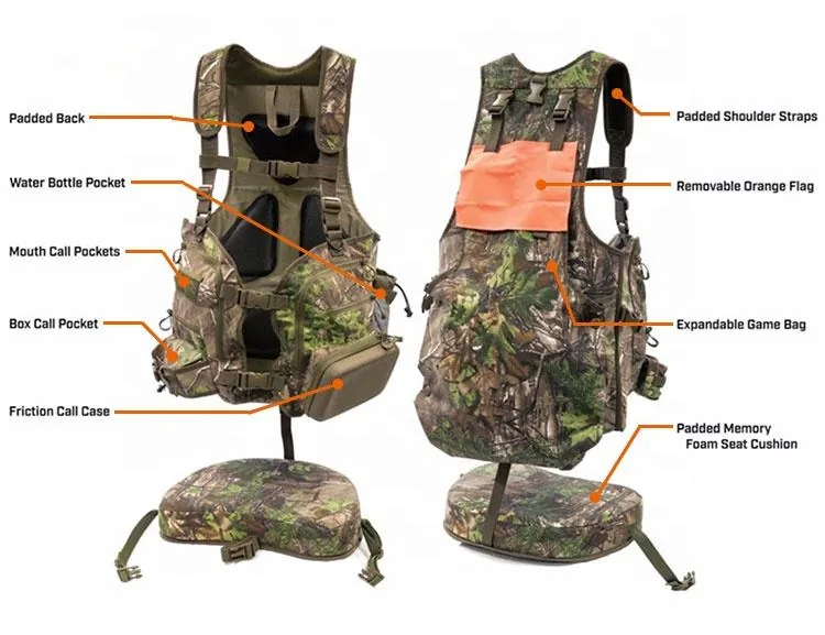Wholesale Custom Logo Mesh Tactical Hunting Vest Multi-Pocket Load-Bearing view 6