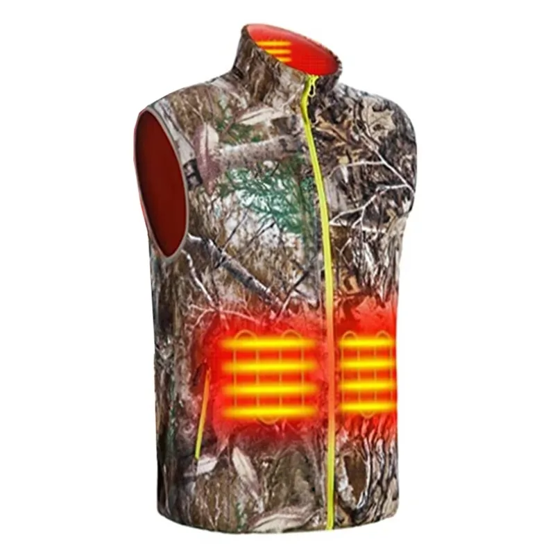 Mens Lightweight Realtree Camo Battery-Heated Fleece Vest — Tactical Vests & Chest Rigs