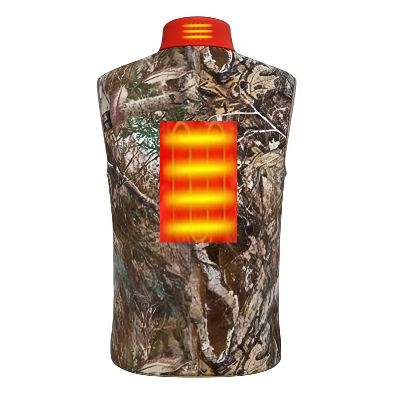 Mens Lightweight Realtree Camo Battery-Heated Fleece Vest view 2