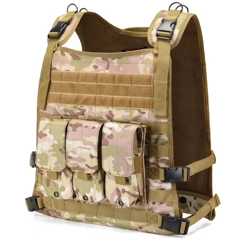 600D Woodland Camo MOLLE Plate Carrier — Camo view 2