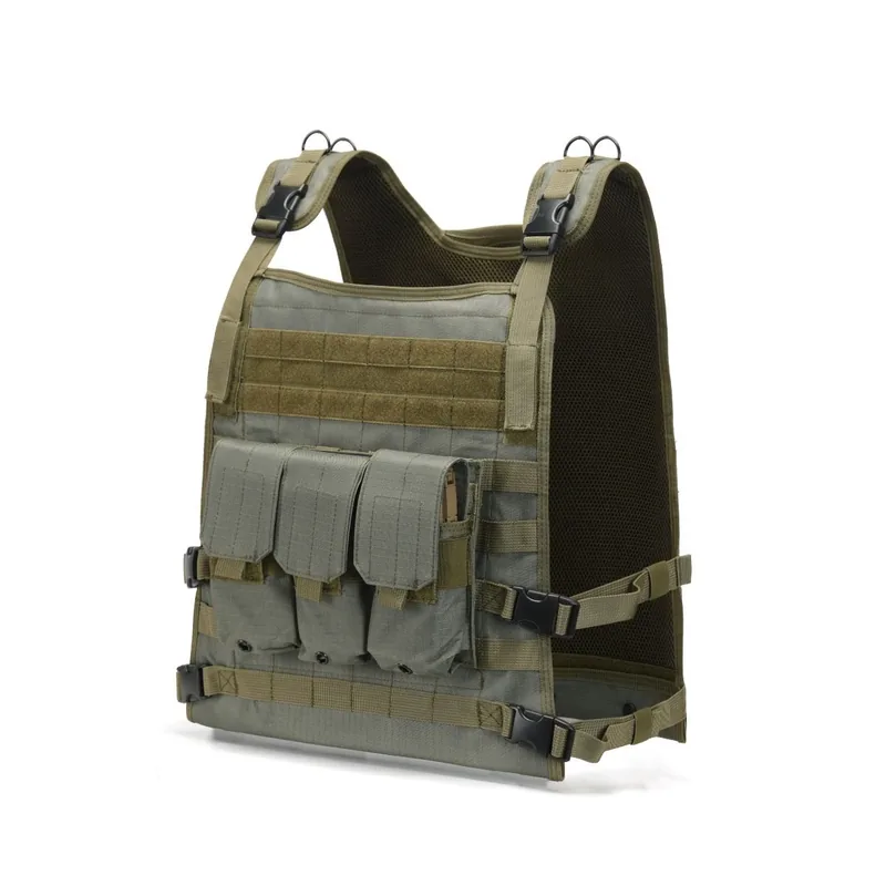 600D Woodland Camo MOLLE Plate Carrier — Camo view 3