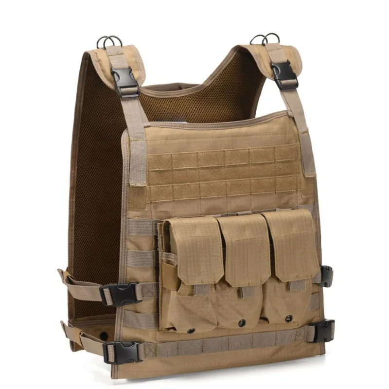 600D Woodland Camo MOLLE Plate Carrier — Camo view 4