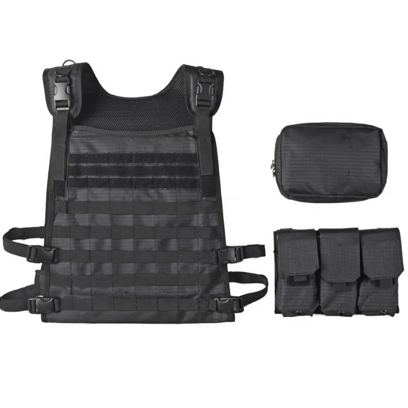 600D Woodland Camo MOLLE Plate Carrier — Camo view 5