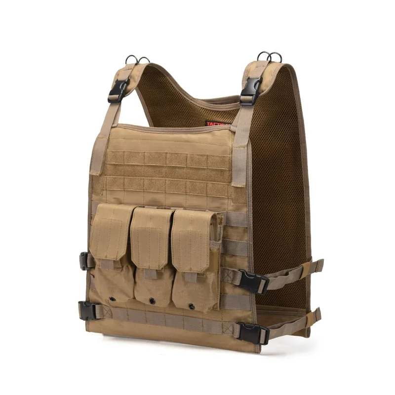 600D Coyote Brown MOLLE Plate Carrier — Coyote — Tactical Vests & Chest Rigs