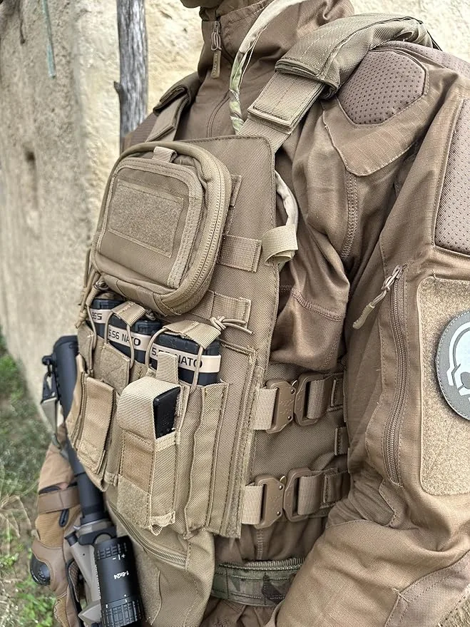 Green Camo Tactical MOLLE Vest — Camo view 3