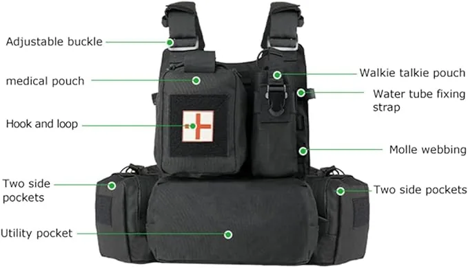 Green Camo Tactical MOLLE Vest — Camo view 4