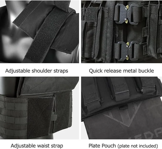 Green Camo Tactical MOLLE Vest — Camo view 6