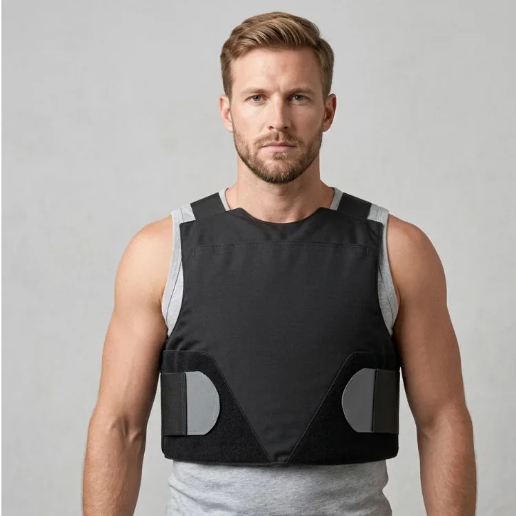 Concealable Tactical Polyester Protective Vest — Black view 6