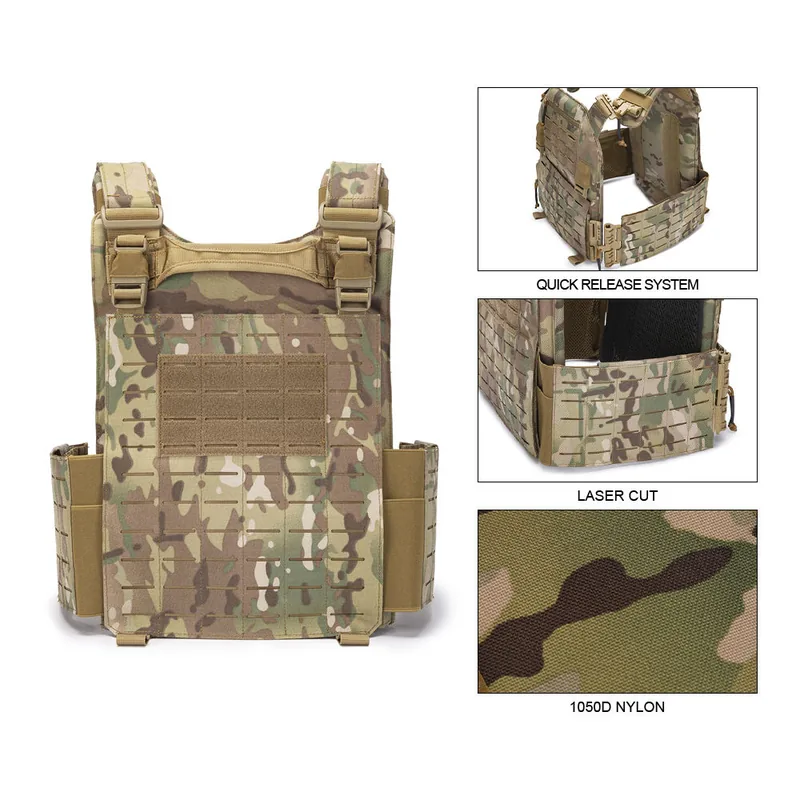 1000D Nylon Custom Stab-Proof Plate Carrier — Black view 6