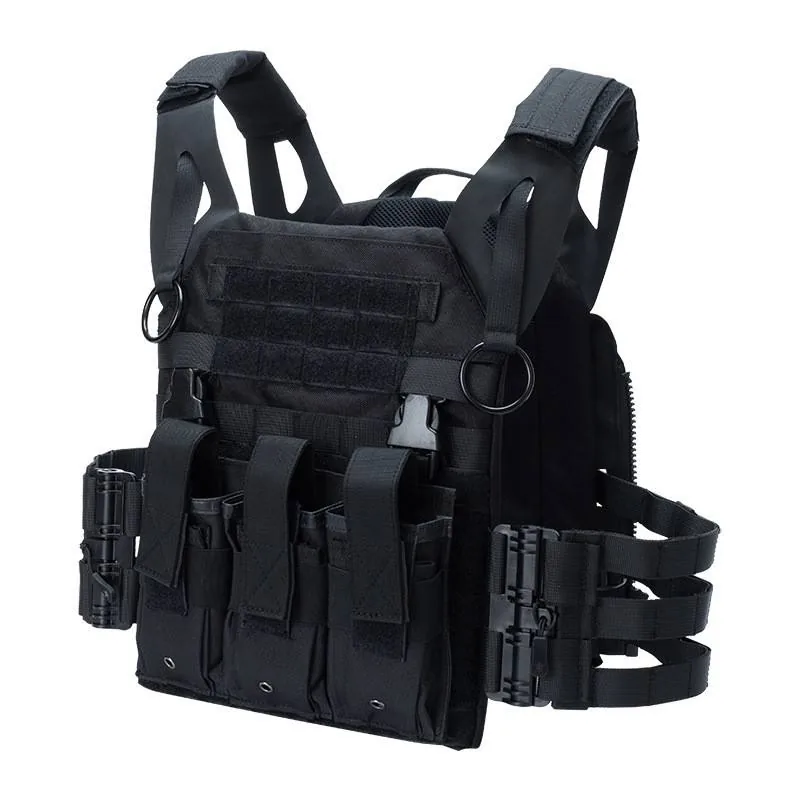 Quick Release Multifunctional MOLLE Vest — Black — Tactical Vests & Chest Rigs