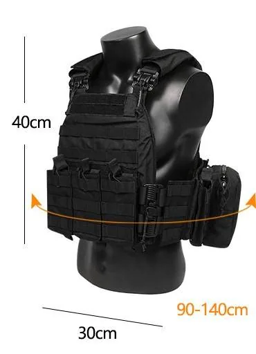 Outdoor Plate Carrier Tactical Vest — Black view 3