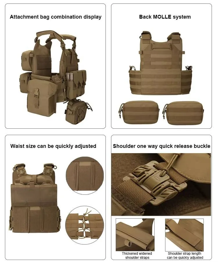 MOLLE Chest Rig Tactical Vest — Black view 4