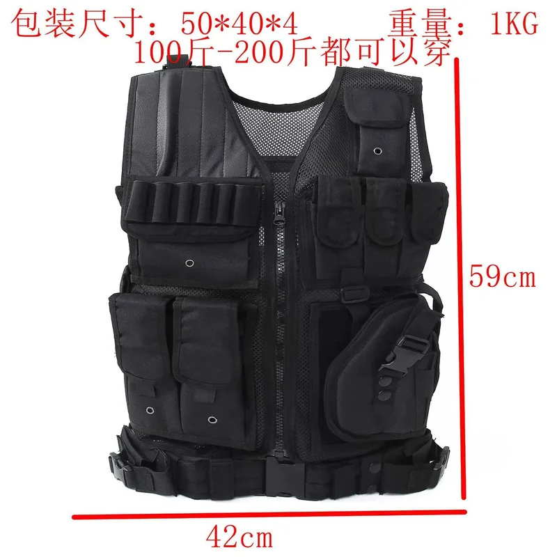 600D Lightweight Training Vest — Black view 2
