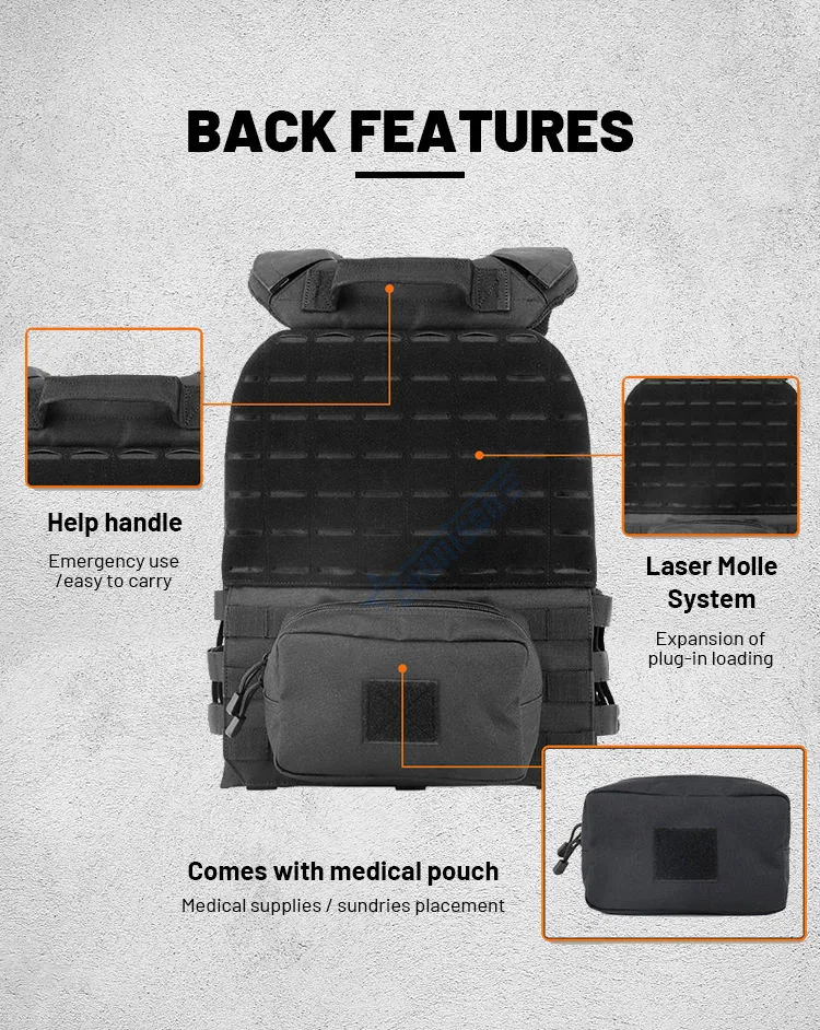 Light Weight Breathable Combat Vest — Black view 4