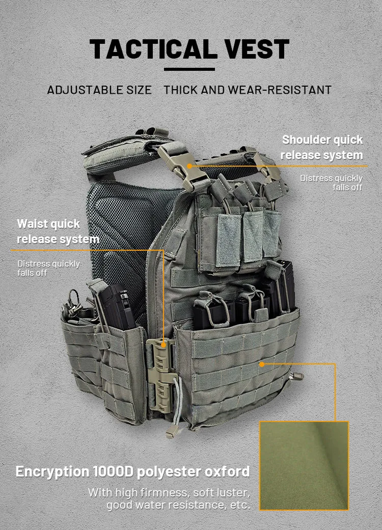 High Quality MOLLE Training Vest — Black view 2