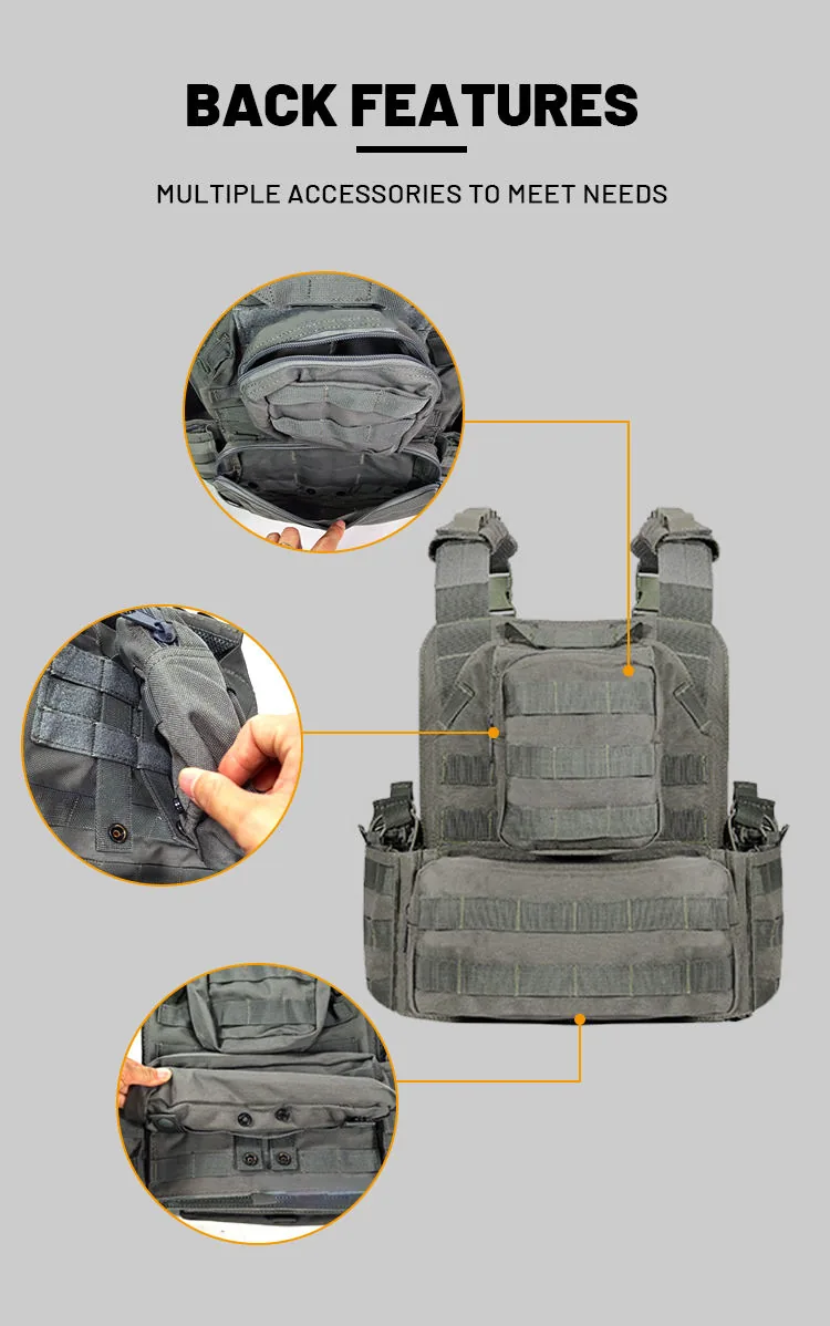 High Quality MOLLE Training Vest — Black view 3