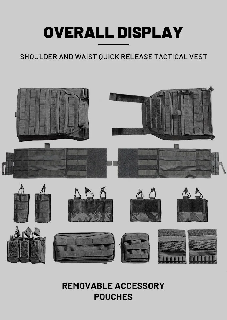 High Quality MOLLE Training Vest — Black view 5