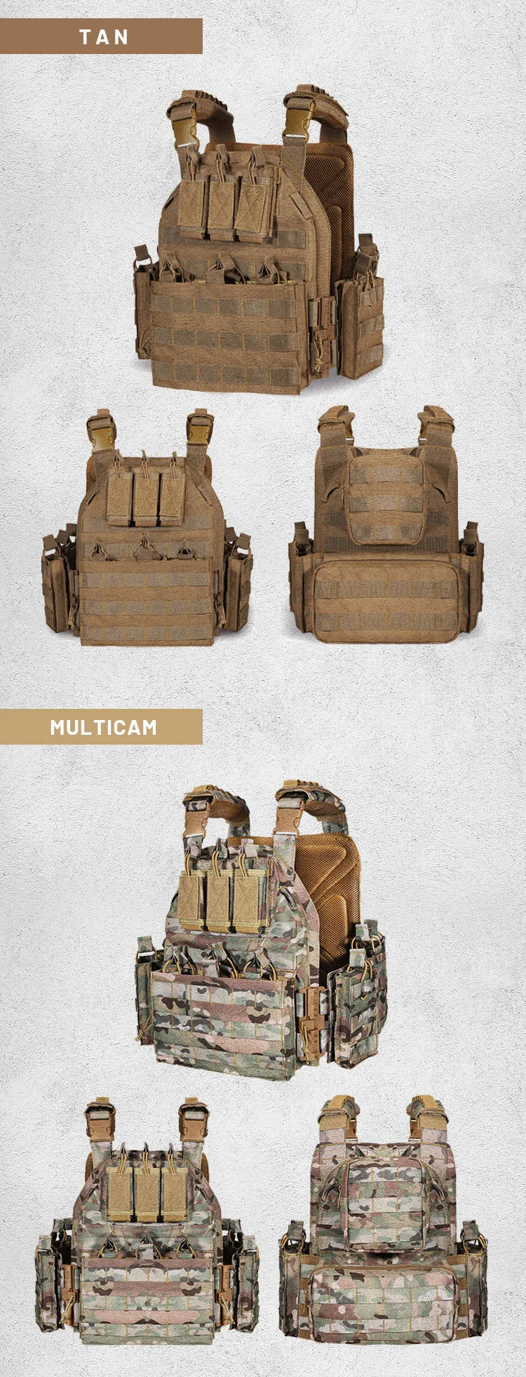 High Quality MOLLE Training Vest — Black view 6