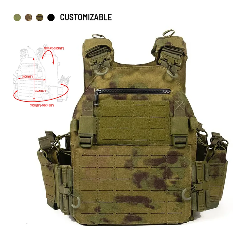 Laser Cut MOLLE Mag Pouch Vest — Black — Tactical Vests & Chest Rigs