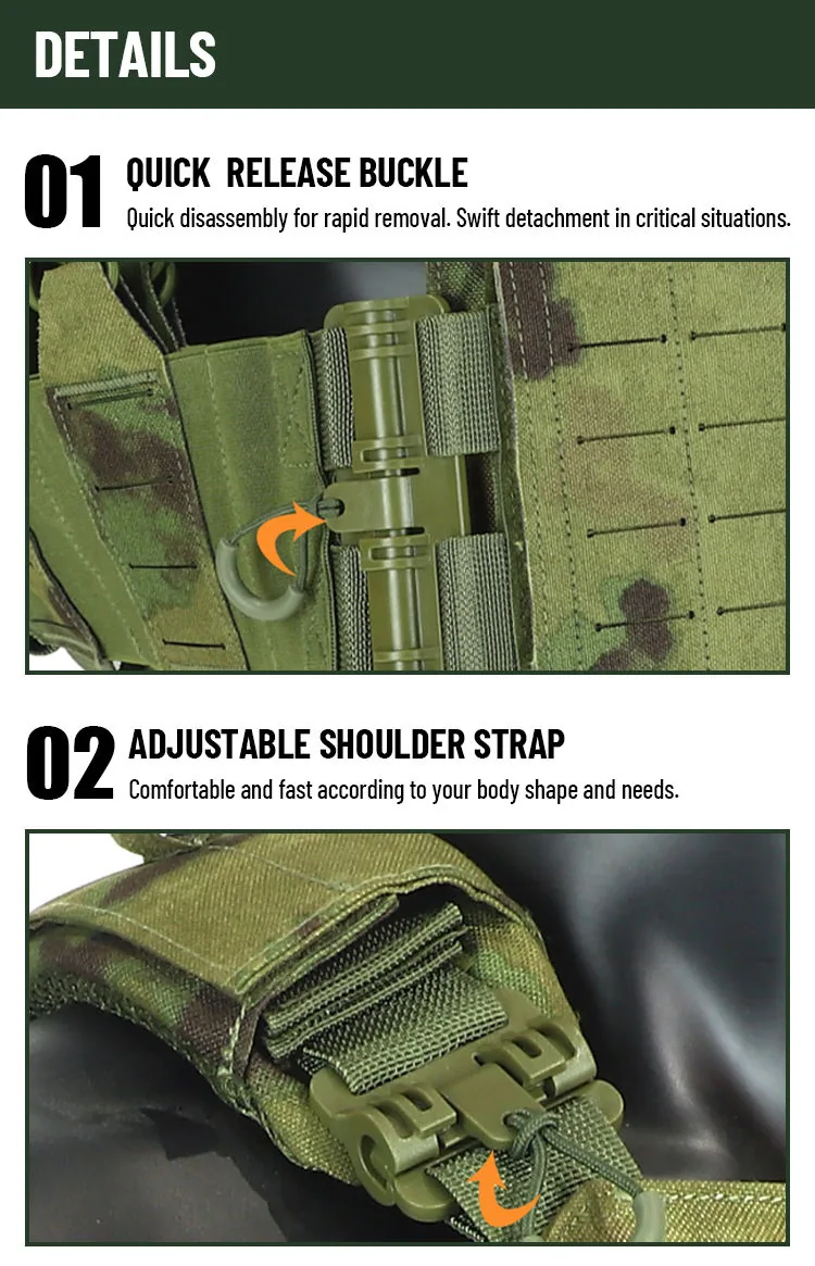Laser Cut MOLLE Mag Pouch Vest — Black view 5