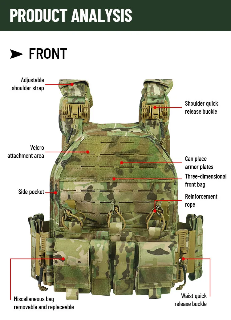 Multifunctional Quick Detach Field Vest — Black view 3