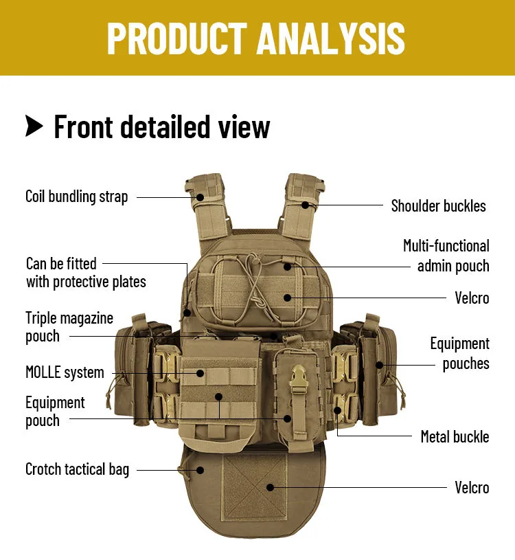 Professional Hunting Plate Carrier Vest — Black view 4